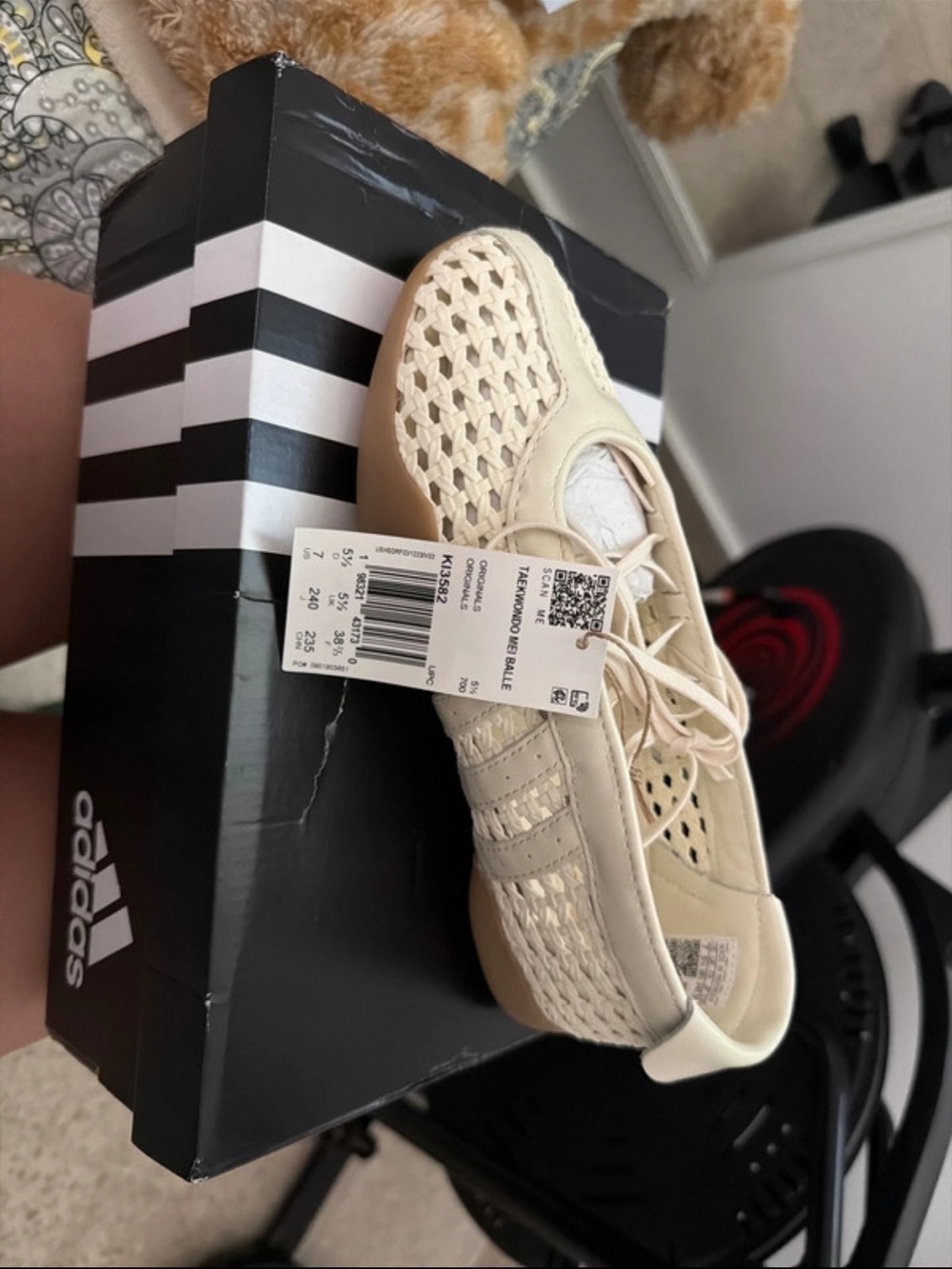 adidas Cream Woven Lace-Up Women's Sneaker